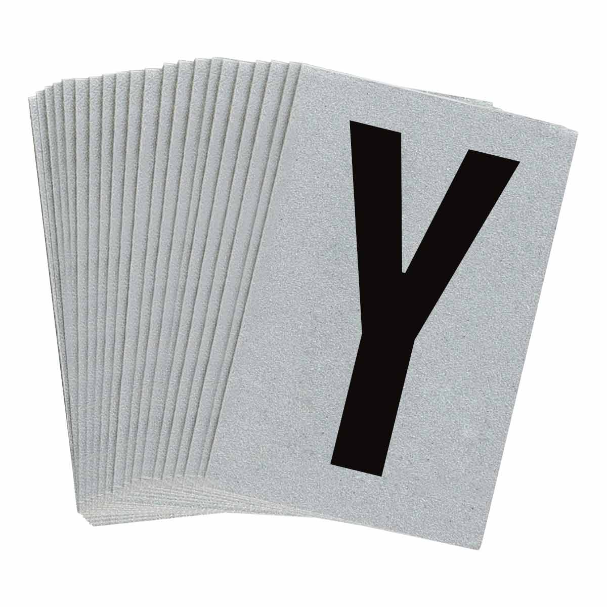 5900-Y 1 in Plastic N&L Black on Silver Y 25/PK
