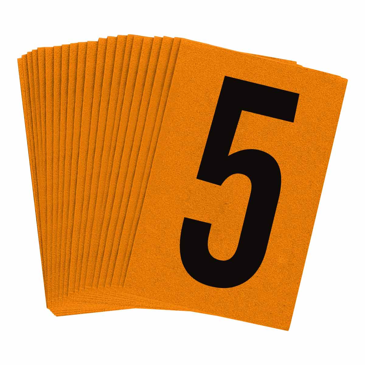 5910-5 1 in Plastic N&L Black on Orange 5 25/PK