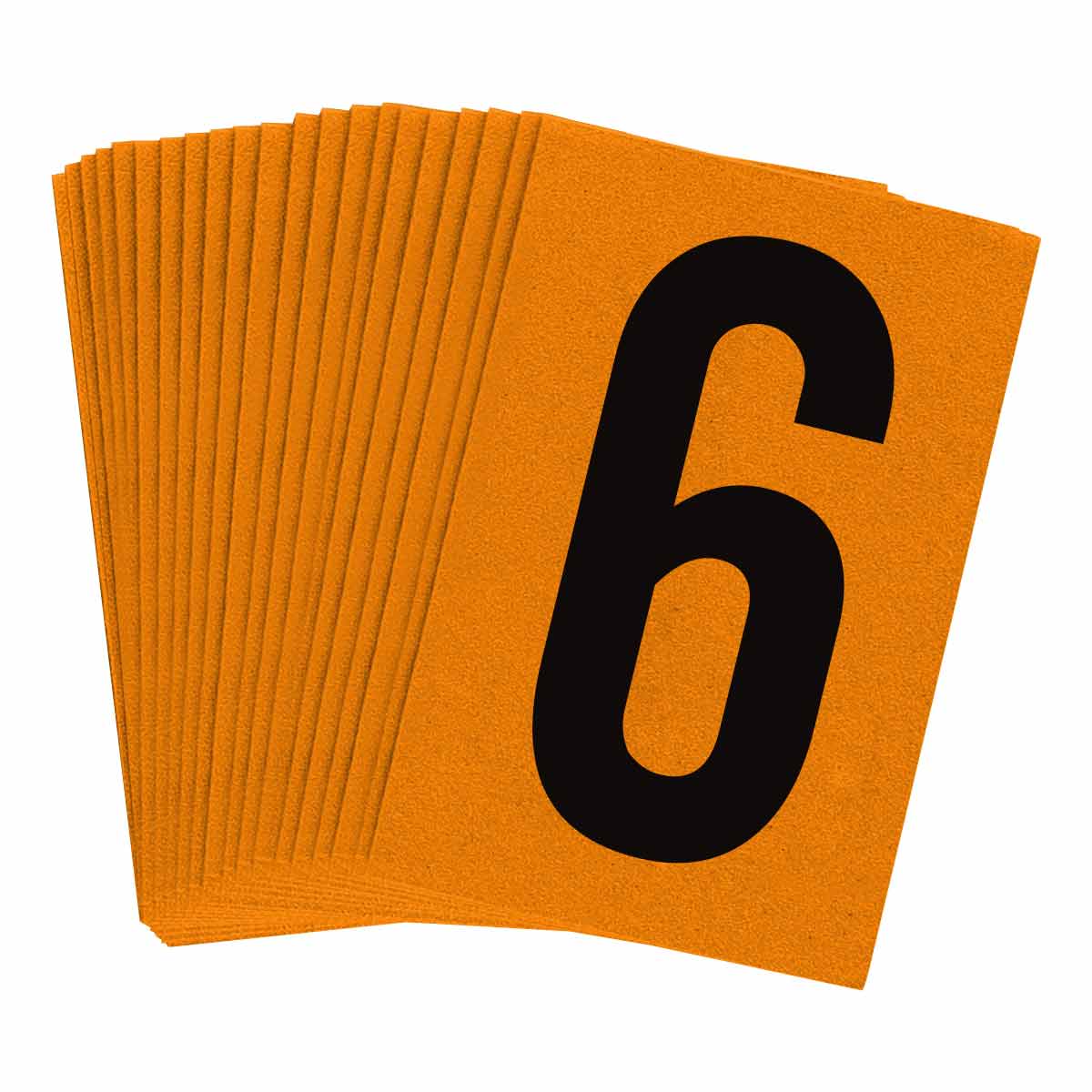 5910-6 1 in Plastic N&L Black on Orange 6 25/PK