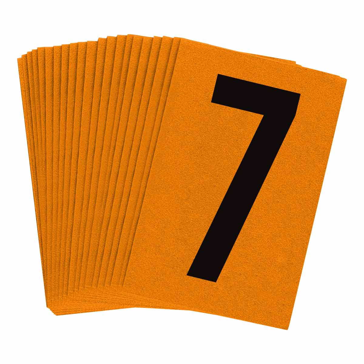 5910-7 1 in Plastic N&L Black on Orange 7 25/PK