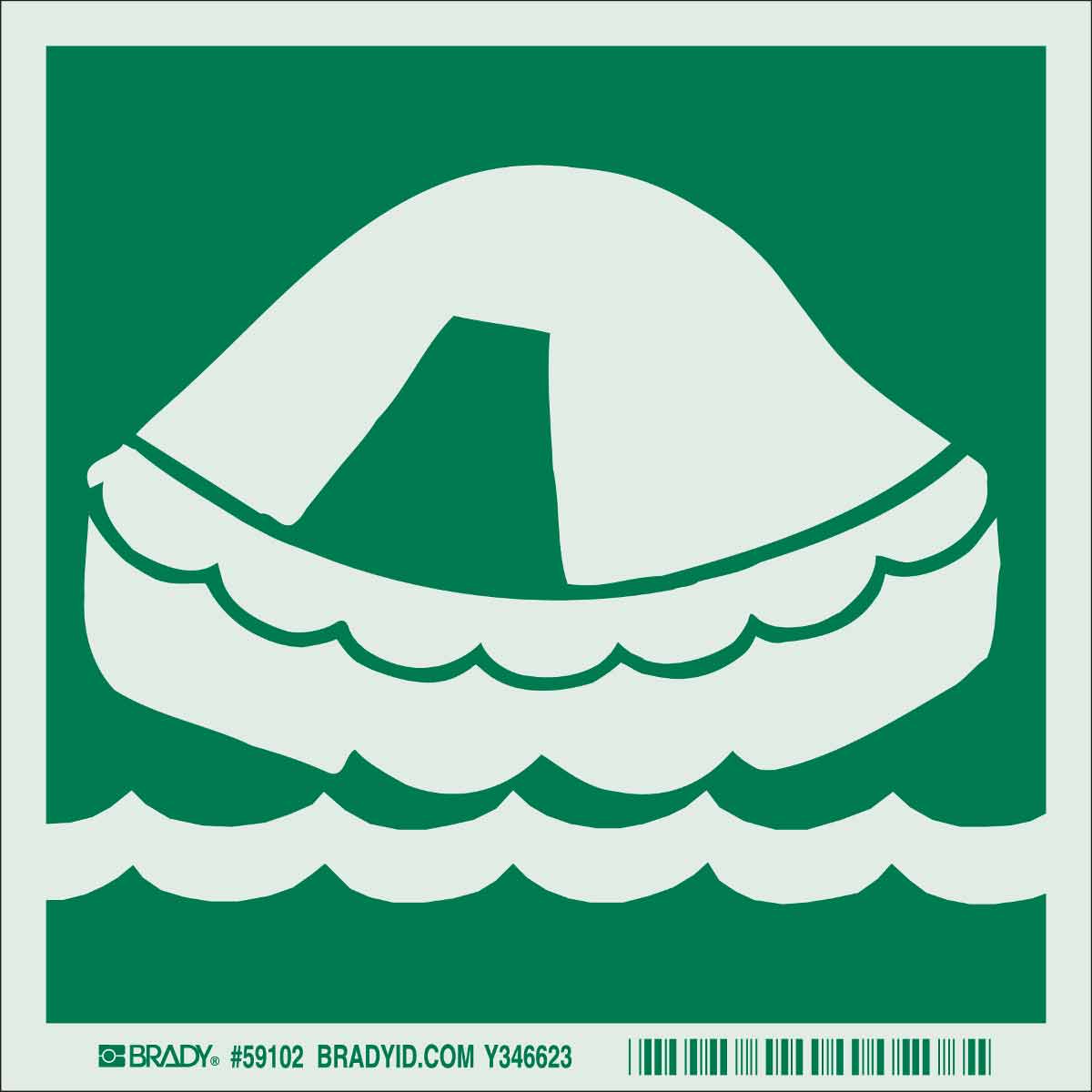 59102 B324 IMO LABEL 6X6 GREEN PHOTOLUM
