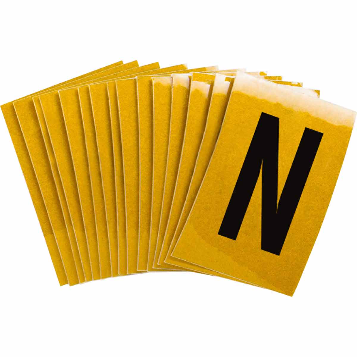 5920-N 1 in Plastic N&L Black on Yellow N 25/PK