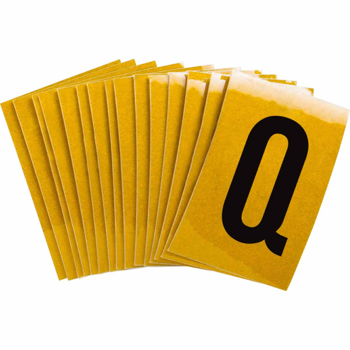 5920-Q 1 in Plastic N&L Black on Yellow Q 25/PK