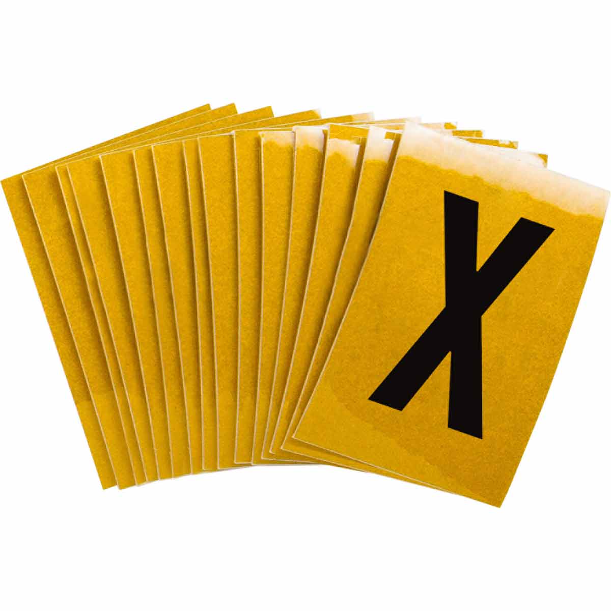 5920-X 1 in Plastic N&L Black on Yellow X 25/PK