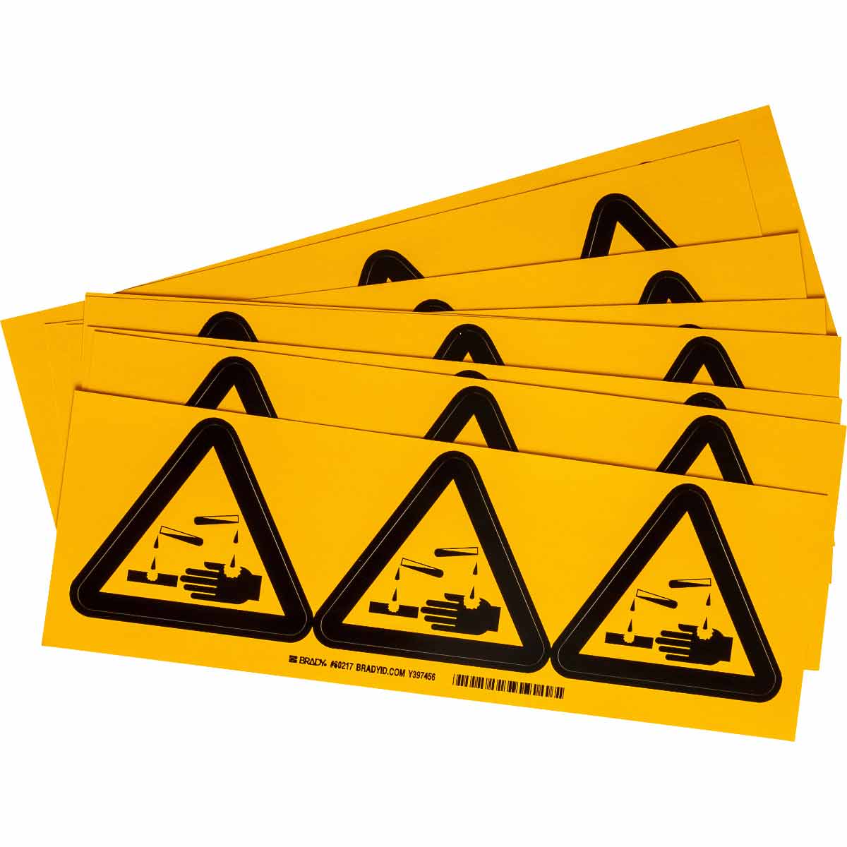 60217 WARNING ACID LABEL 4x 4