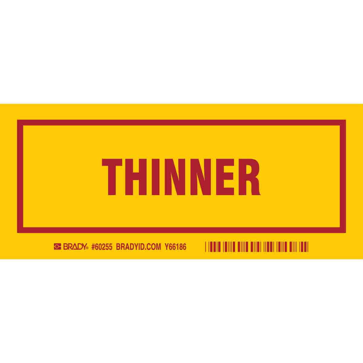 60255 B302, 7.0X3.0", RED/YEL,THINNER,25/PKG
