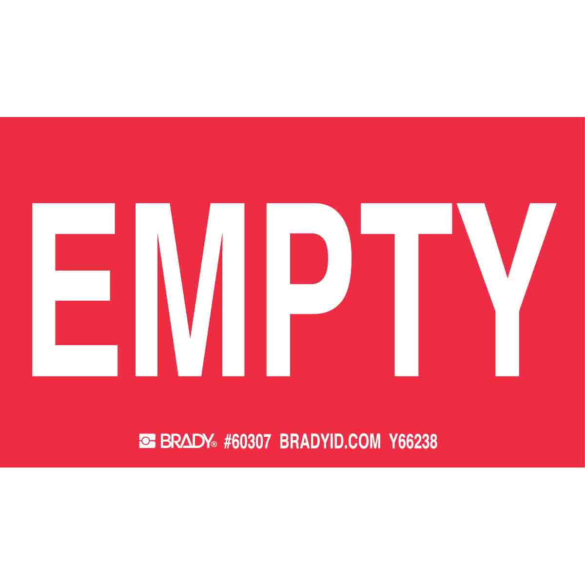 60307 B235, 3X5", RED/WHT, EMPTY,10/PKG