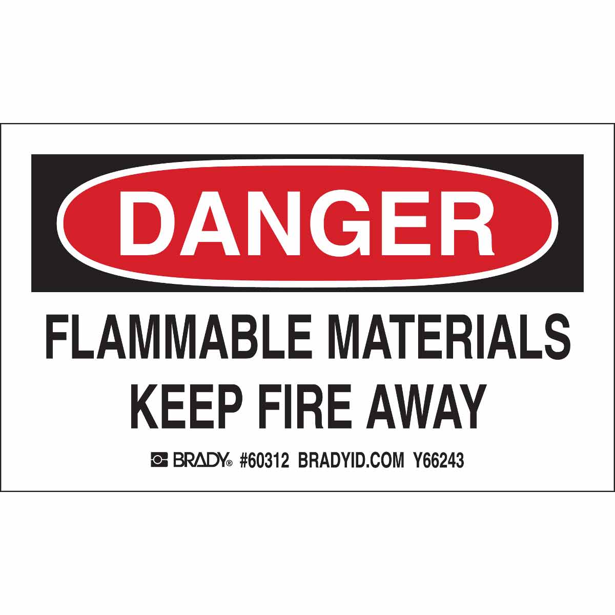 60312 B235, 5.0X3.0",BLK&RED/WHT,10/PKG