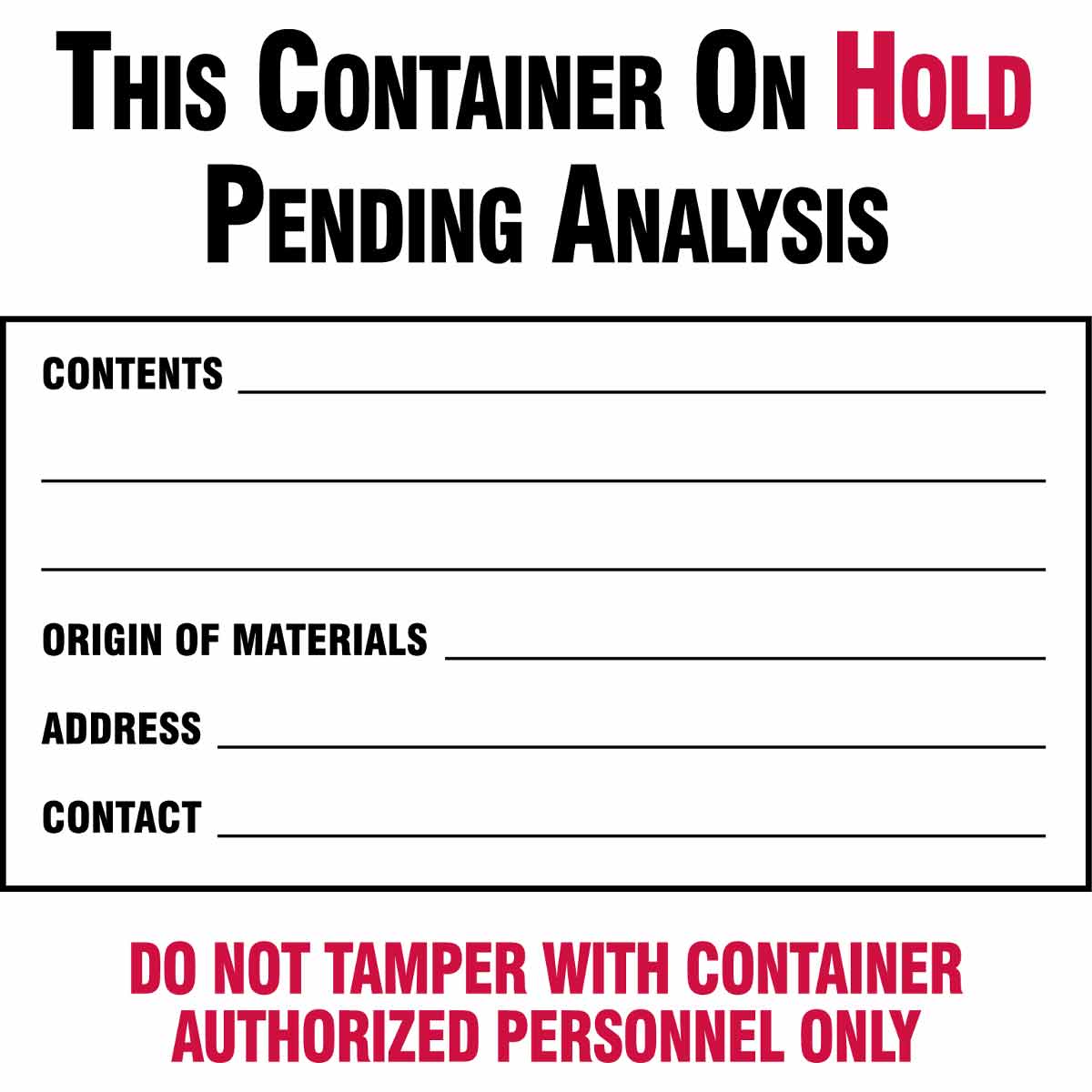60366 HAZARDOUS WASTE LABELS
