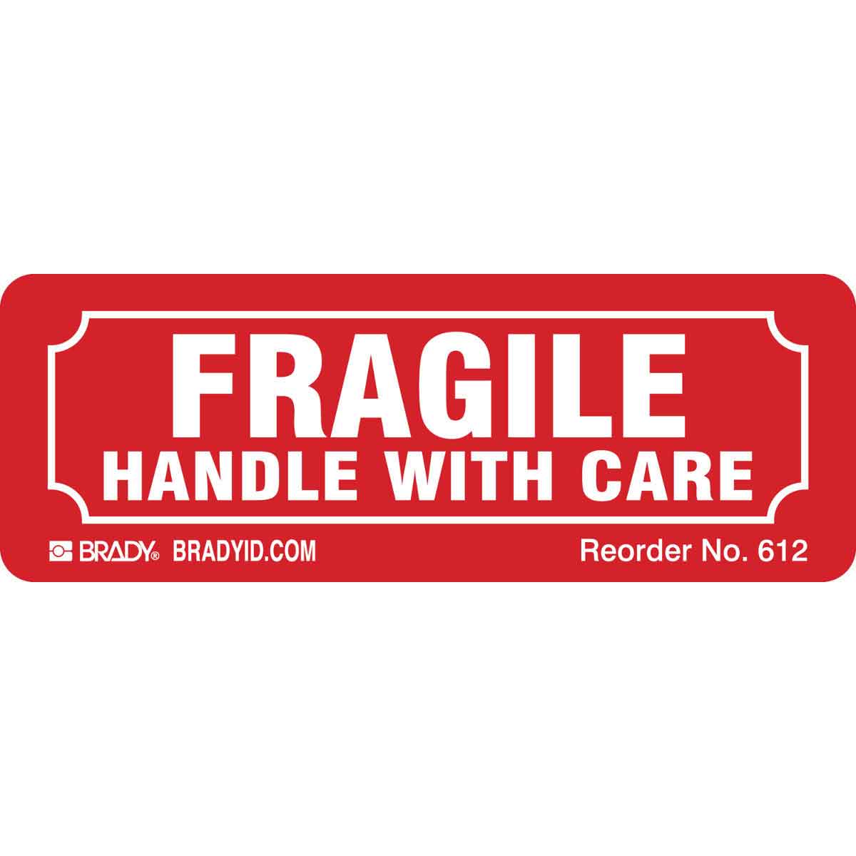612LS B-235 1.125X3.125 500/PK FRAGILE