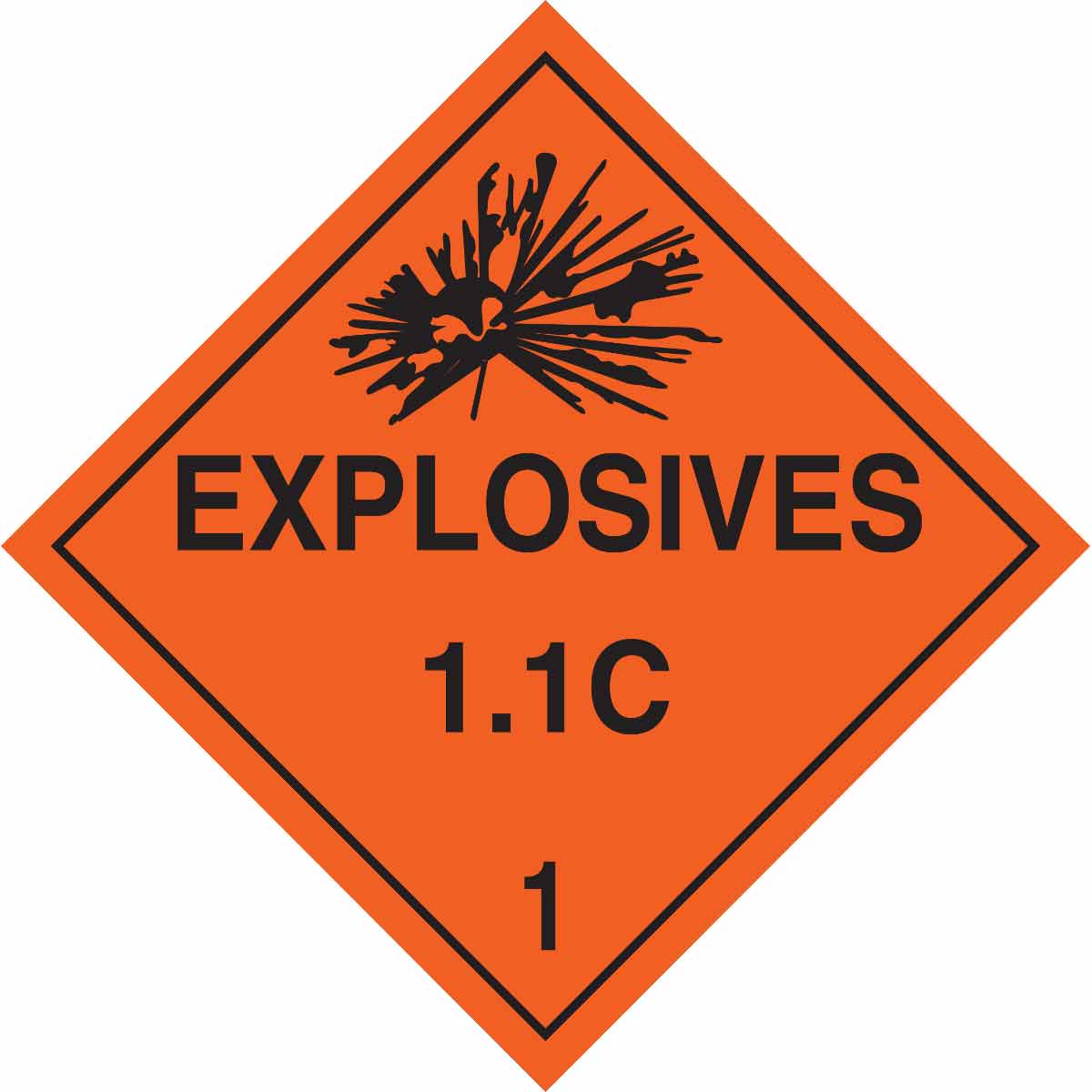 63372 B101 10.75X10.75 BLK/ORG EXPLOSIVES 1.1C