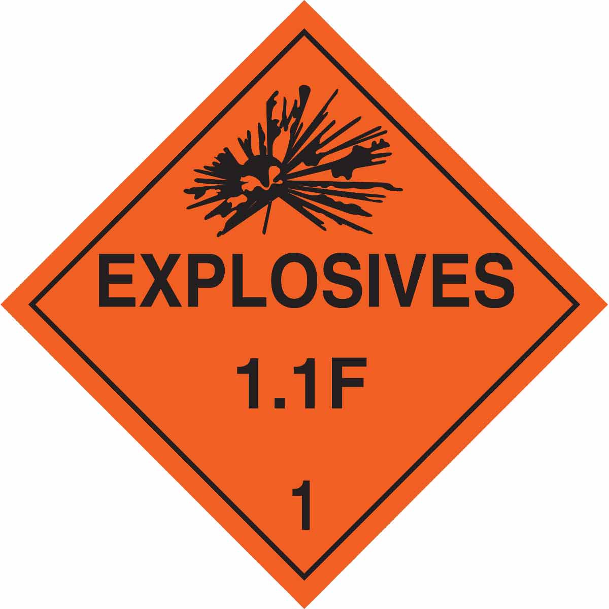 63375 B101 10.75X10.75 BLK/ORG EXPLOSIVES 1.1F