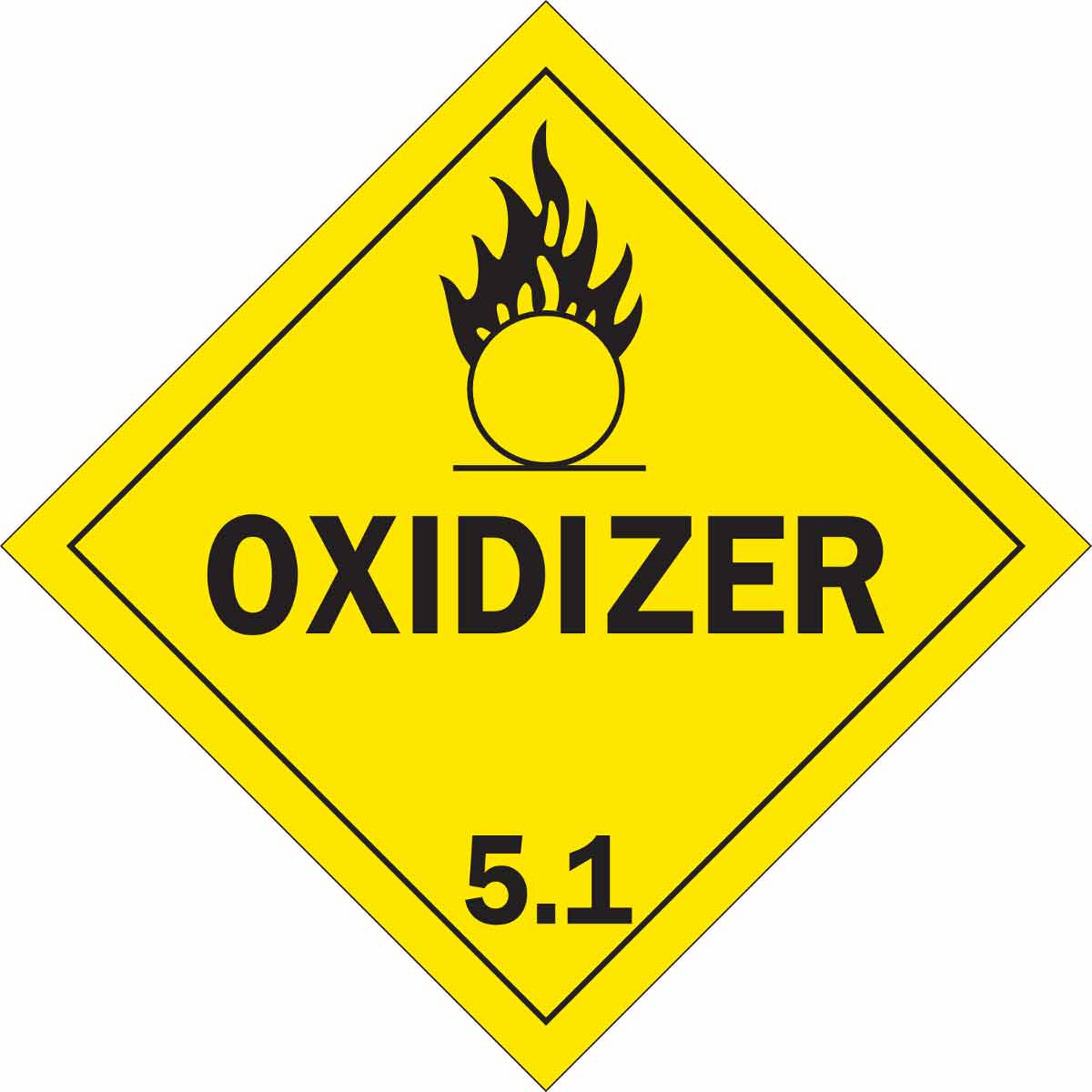 Health and Safety Hazard Sticker Oxidizer Sticker Yellow 