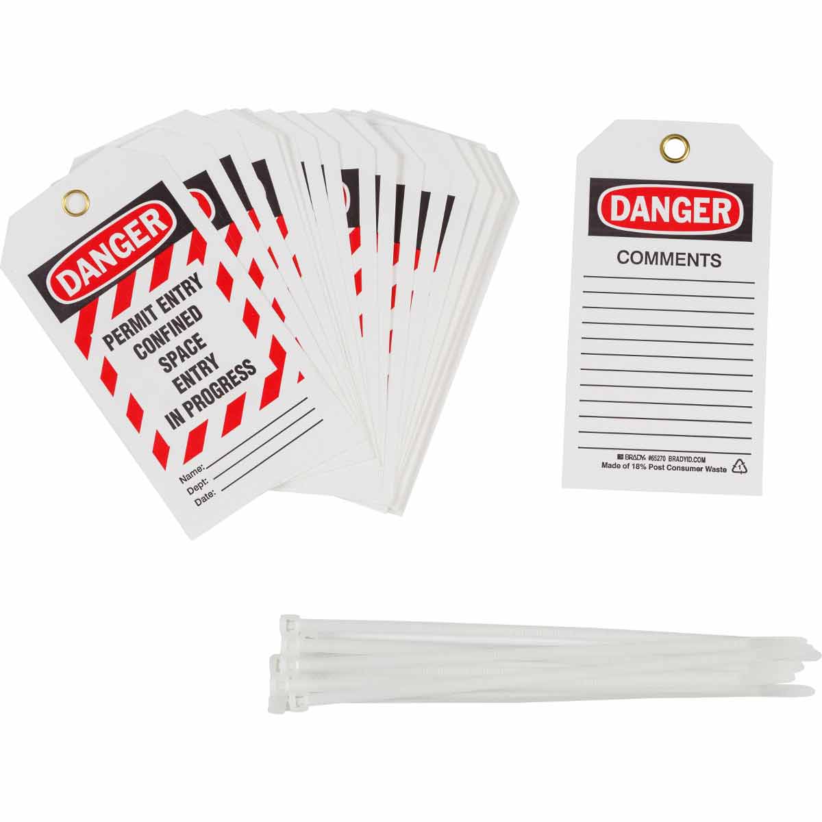 65270 TAG B851 5.75X3 BLK/RED/WHT 2SIDE 25/PK