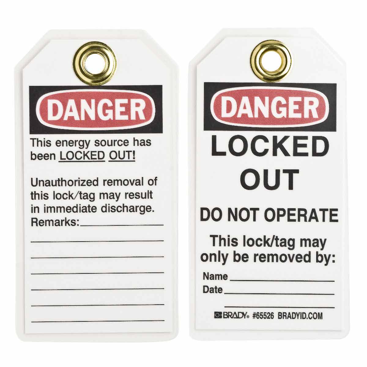 5-3/4 Length North Safety Danger Equipment Lockout Equipment Locked Out Styrene Tag with Reverse Side Tagger Identification 3 Width 5-3/4 Length 3 Width ELA265/3 