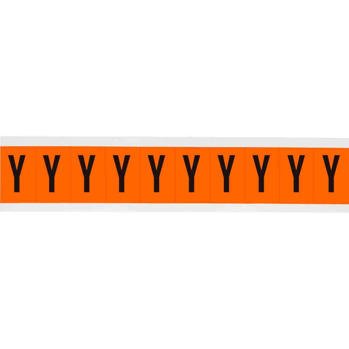 6570-Y 2 in Vinyl N&L Black on Orange Y 10/PK