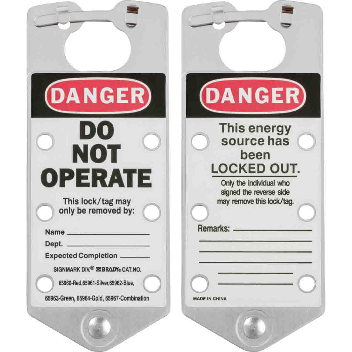 65961 SILVER LABELLED LOCKOUT HASP ALUMINIUM