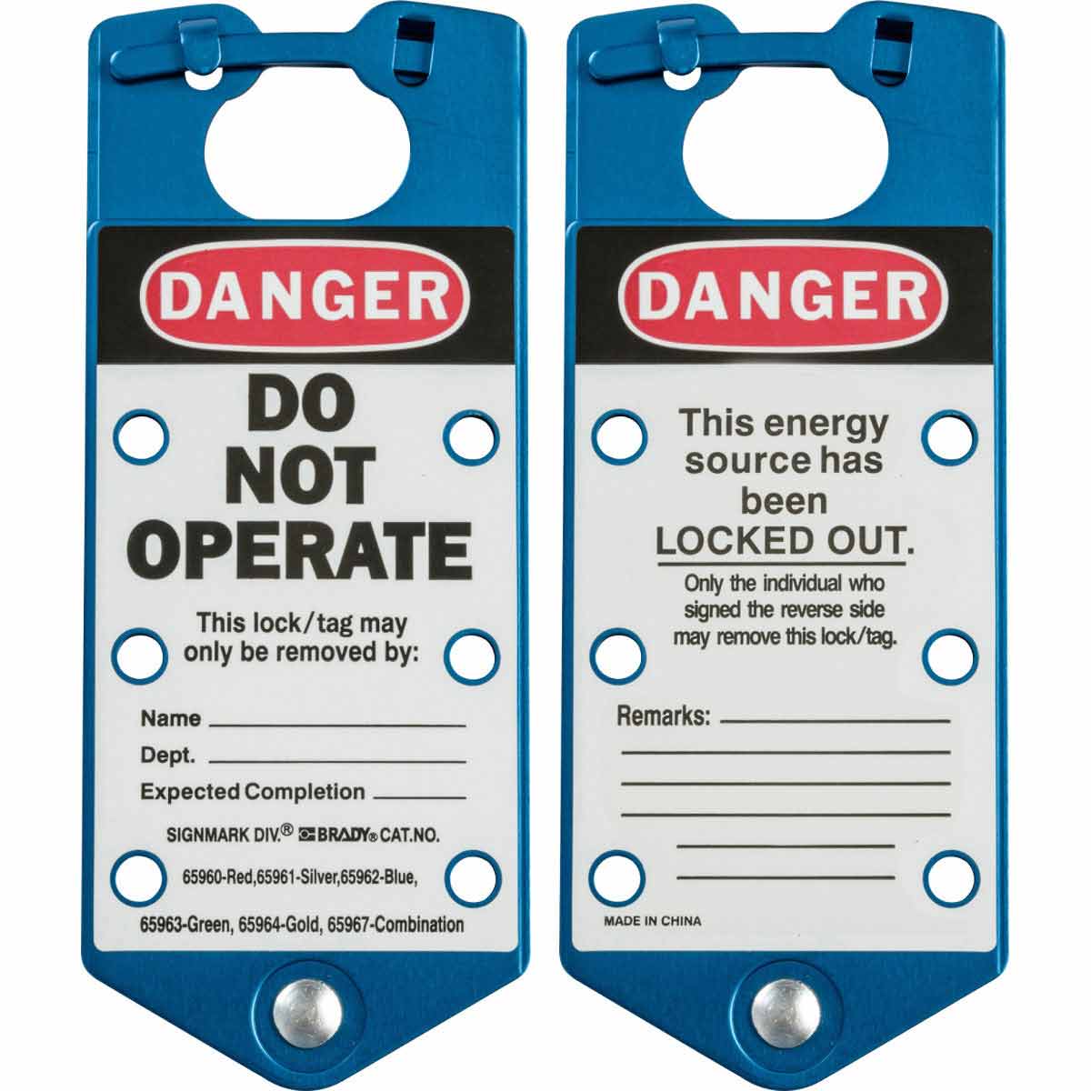 22075-B BLUE LABELLED LOCKOUT HASP ALUMINIUM