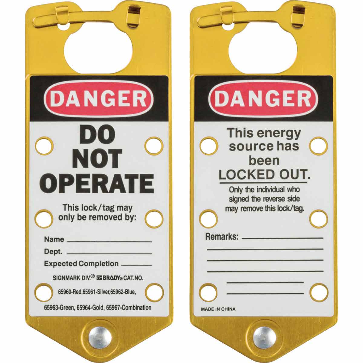 65964 GOLD LABELLED LOCKOUT HASP ALUMINIUM