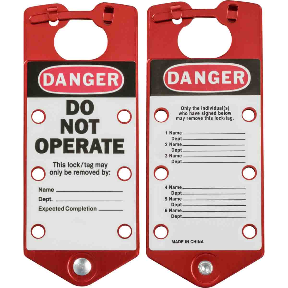 65982 ALUM LABELED HASP, RED,GENERIC
