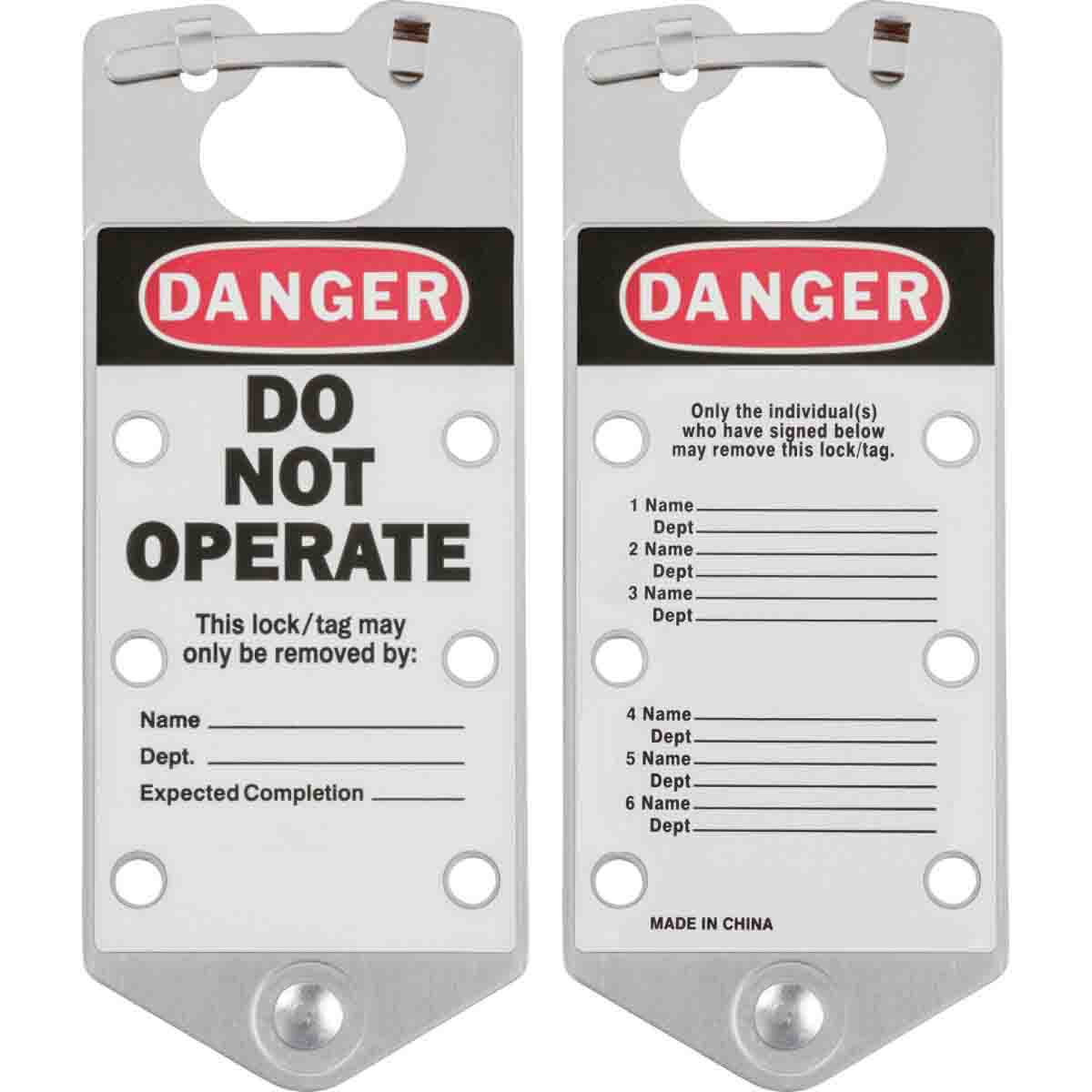 65971 SILVER LABELED LOCKOUT HASPS