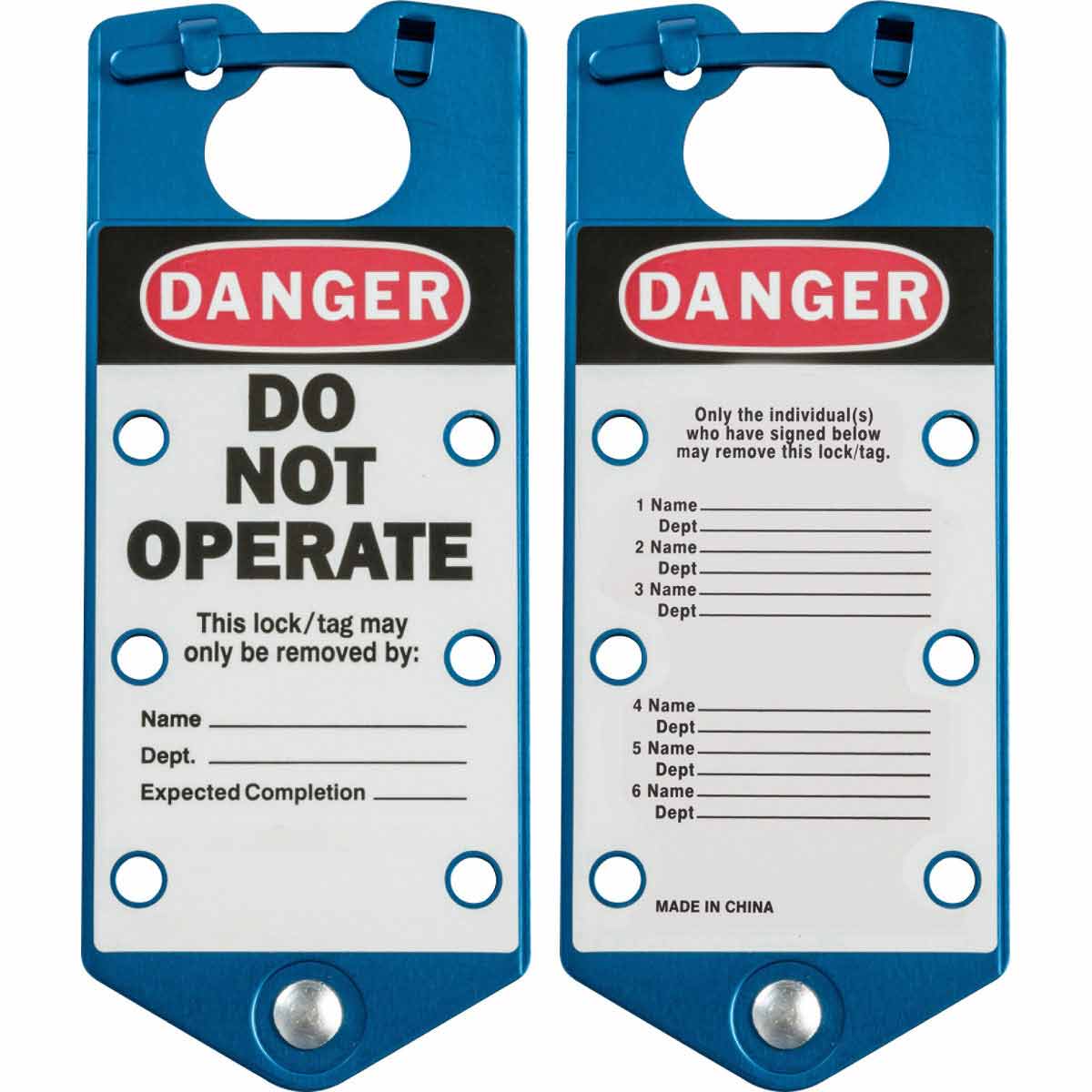 65972 BLUE LABELED LOCKOUT HASPS