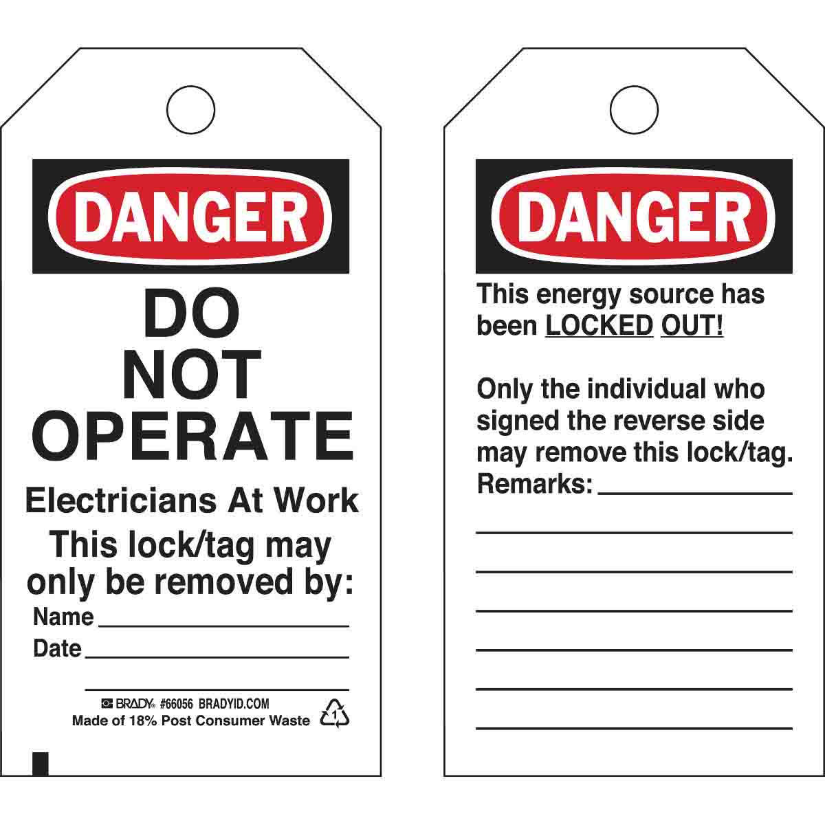 65444 TAG B853 5.75X3 BK/RD/WH L/O REVF,25/PK