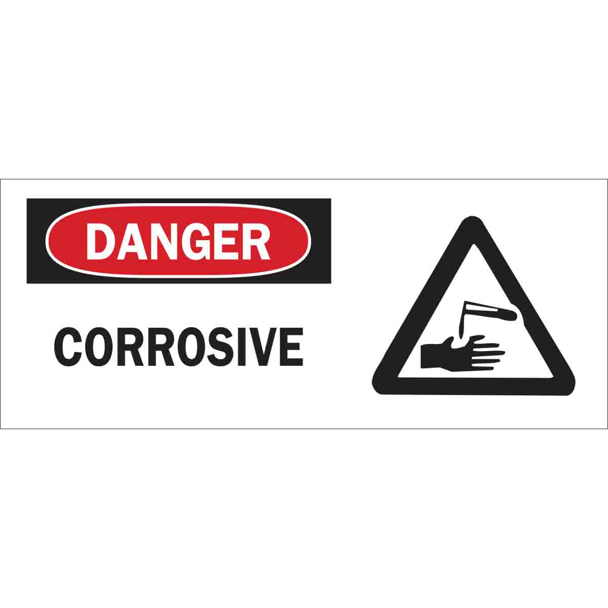 69070 B120,7X17,RED,BLK/WHT,CORROSIVE