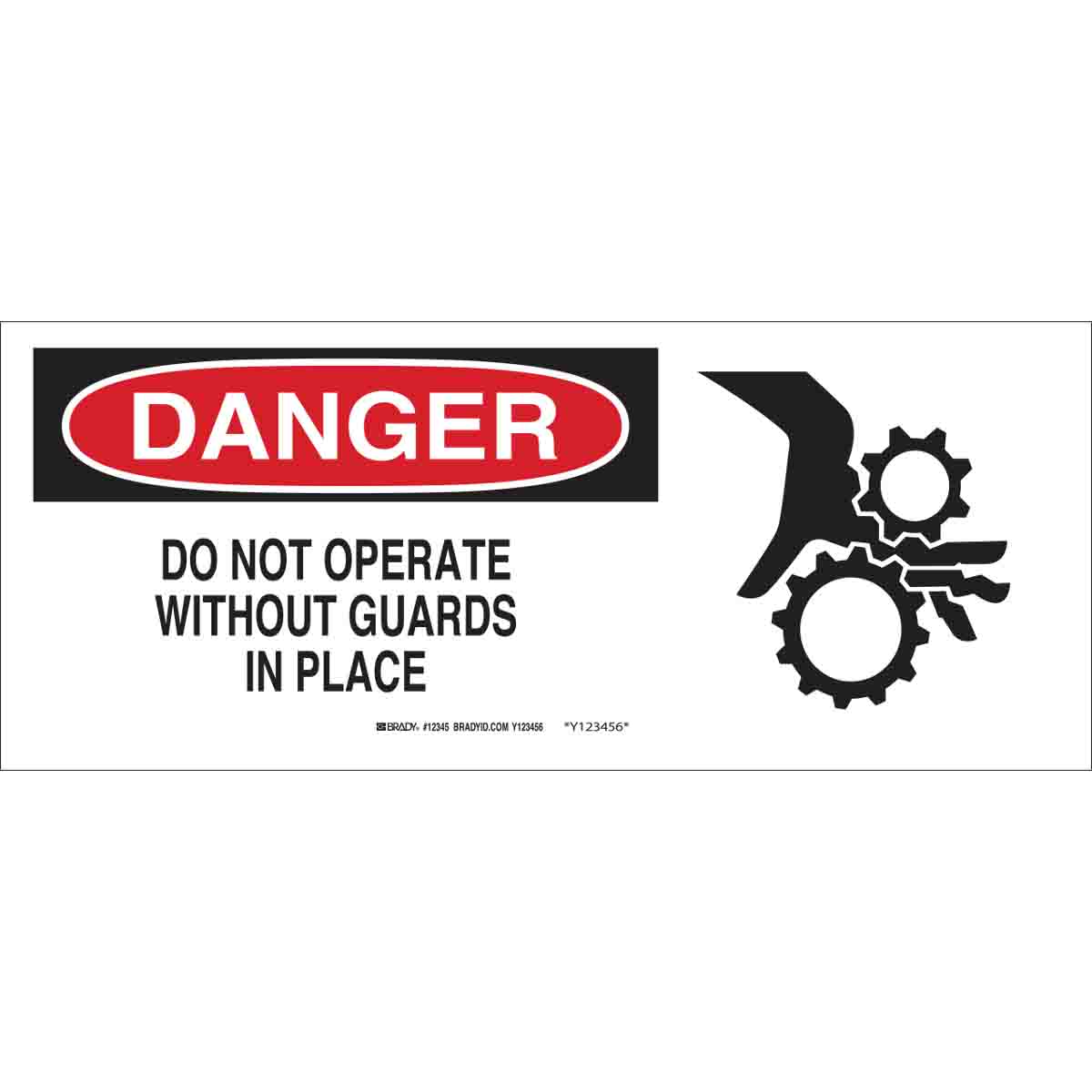 69131 B120,7X17,RED,BLK/WHT,DO NOT OPERATE