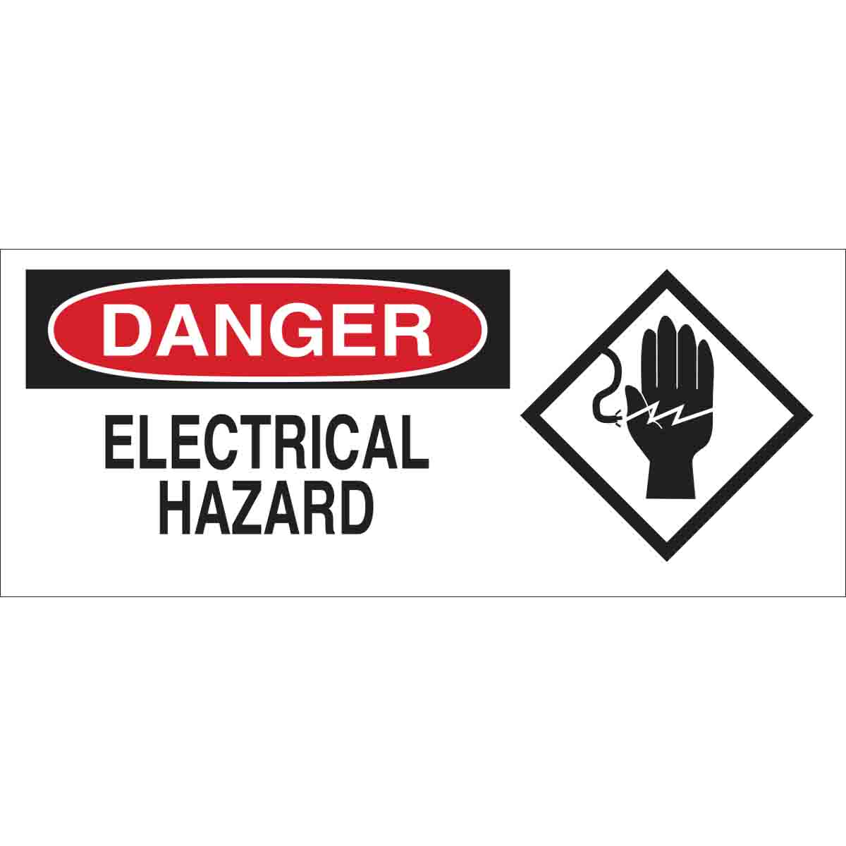 69192 B120,7X17,RED,BLK/WHT,ELECTRICAL HAZARD