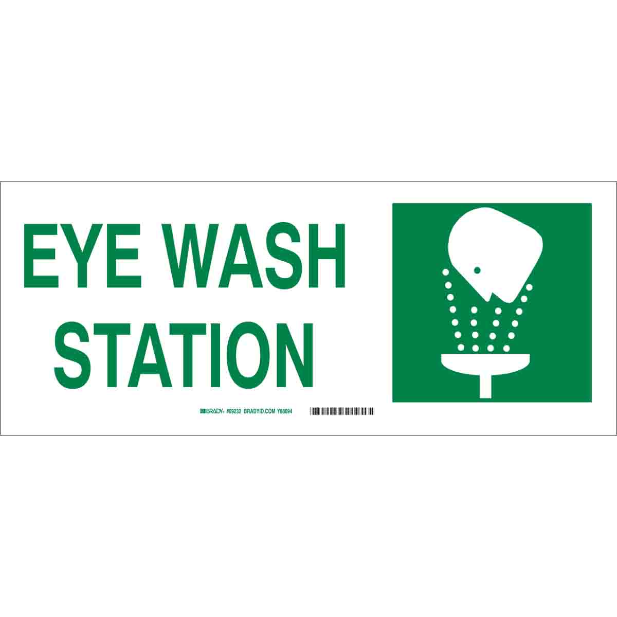 69232 B120,7X17,GRN/WHT,EYE WASH STATION