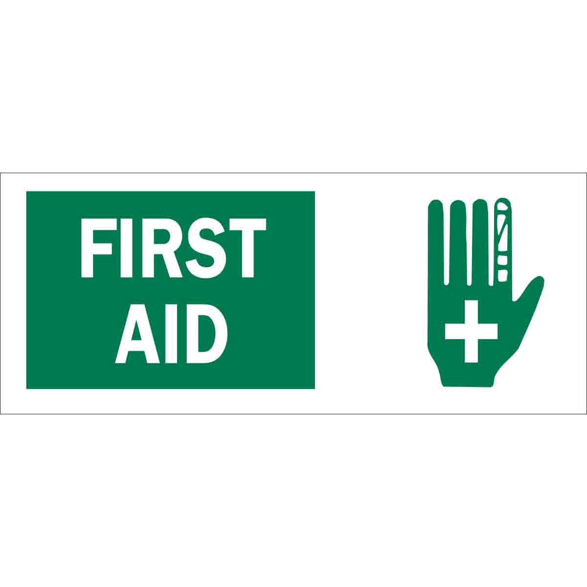 69250 B120,7X17,GRN/WHT,FIRST AID
