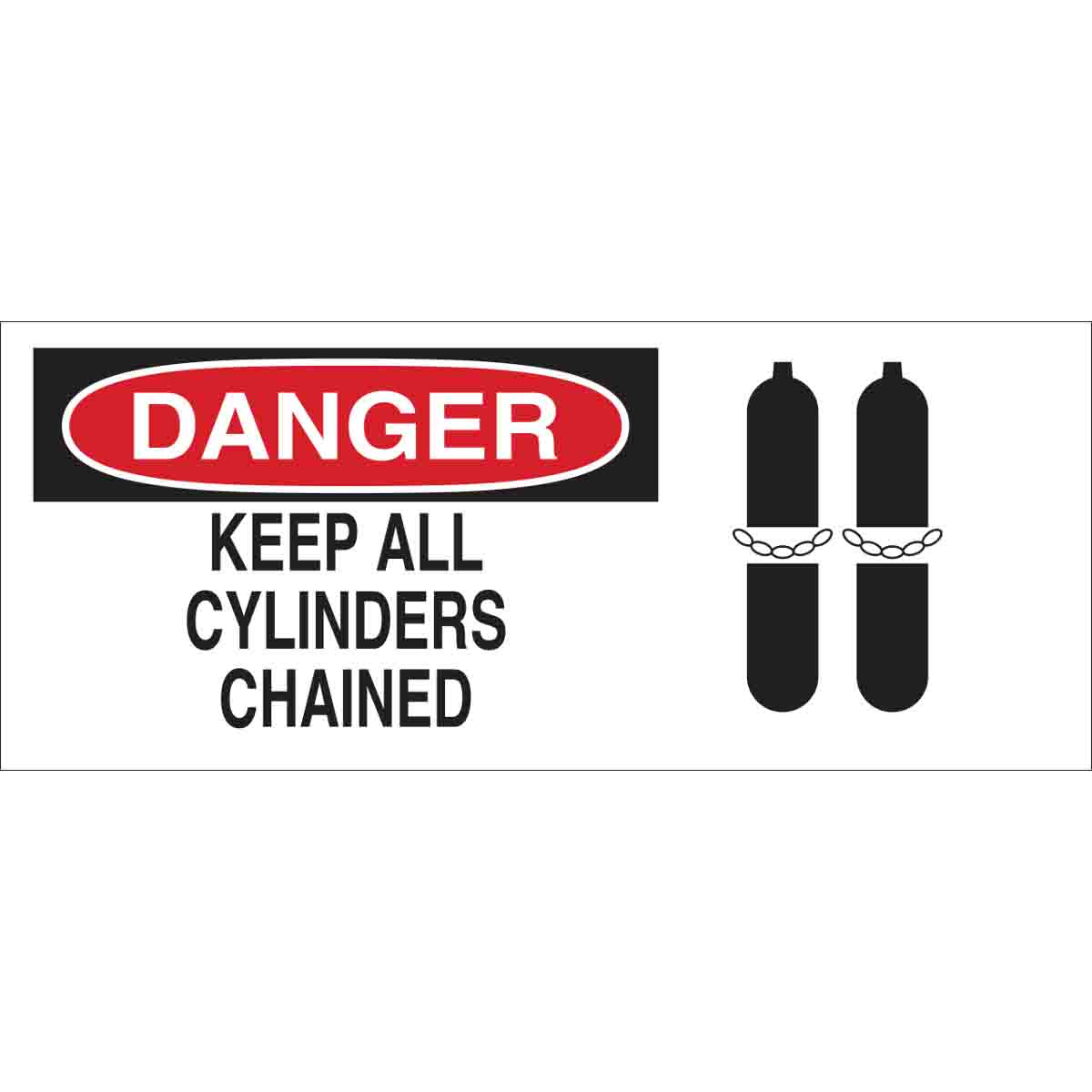 69308 B120,7X17,RED,BLK/WHT,DANGER KEEP ALL