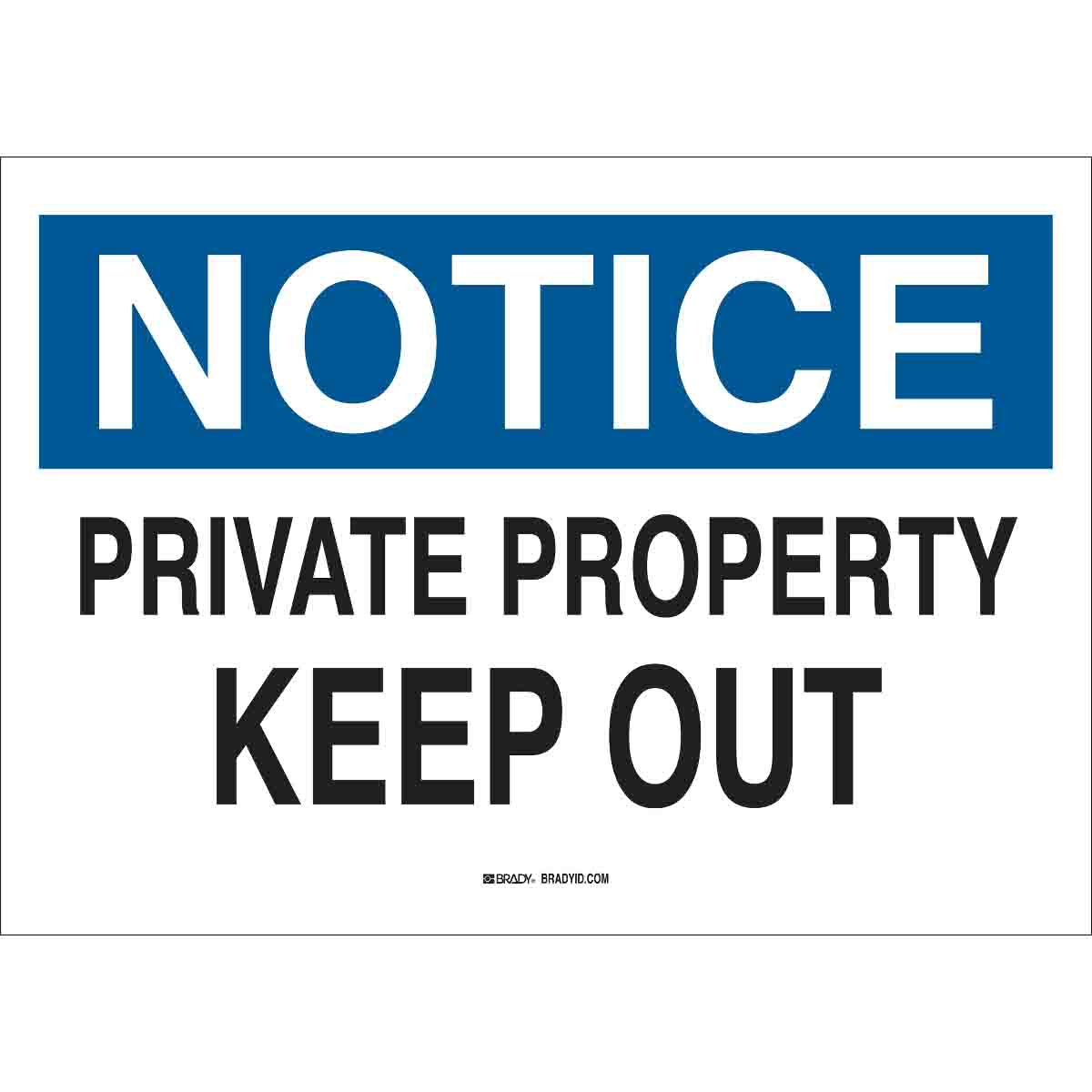 69446 B120,10X14,BLU,BLK/WHT,PRIVATE PROPERTY