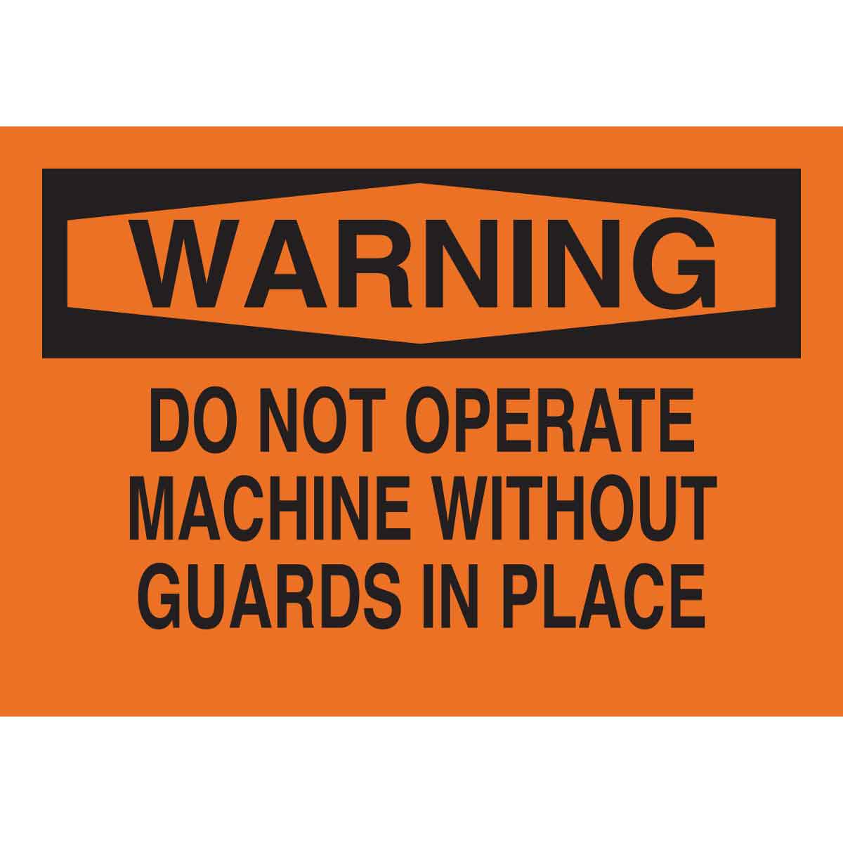 42603 B555 10X14 BLK/ORG WARNING