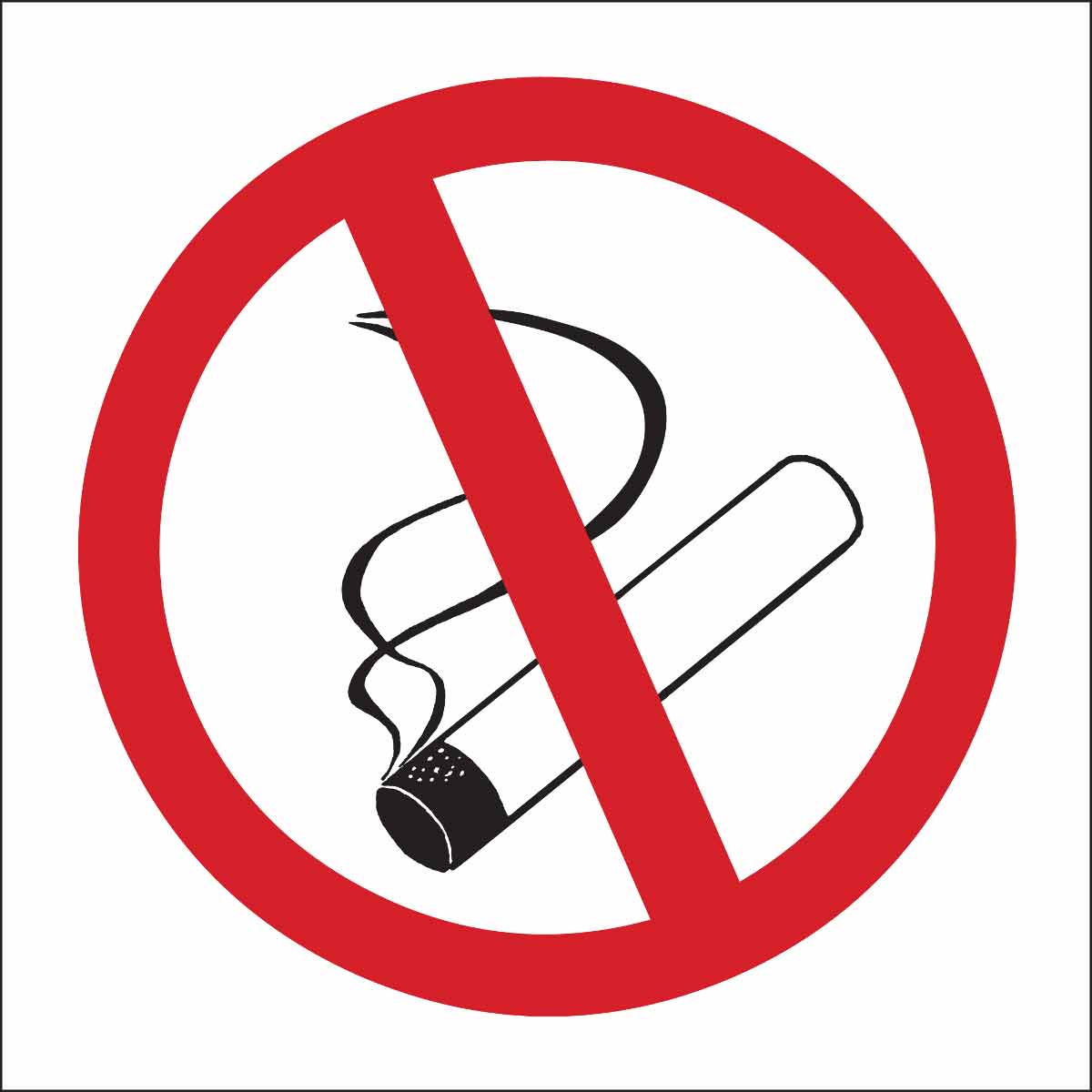 69792 B120,7X7,RED,BLK/WHT,(NO SMOKING PICTO)