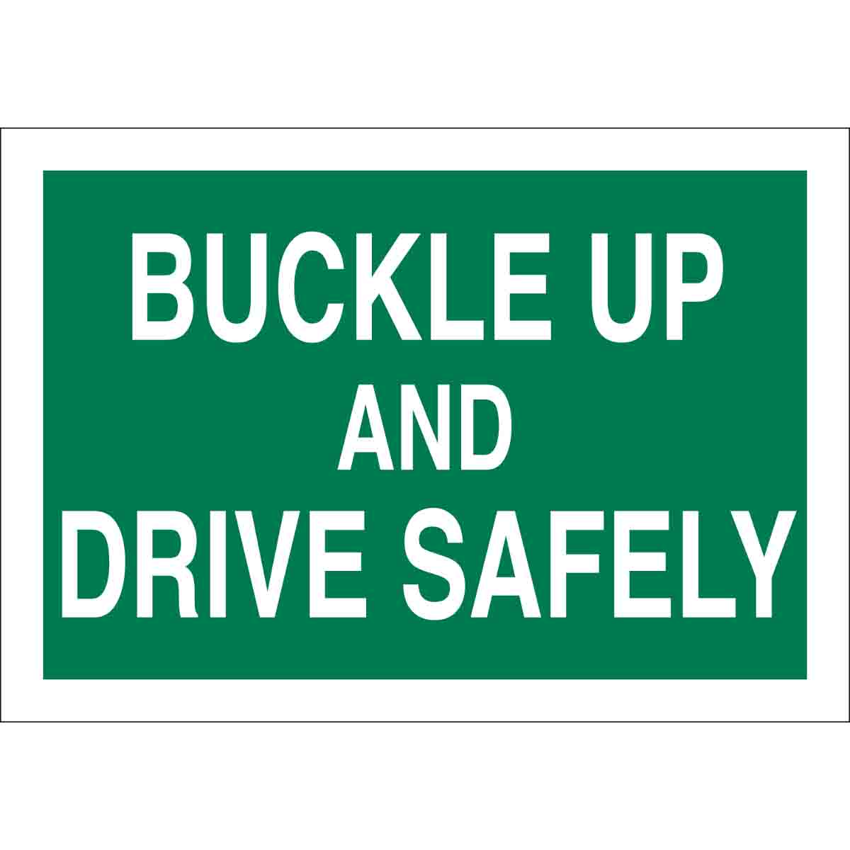 70230 B120,14X20,GRN/WHT,BUCKLE UP AND DRIVE