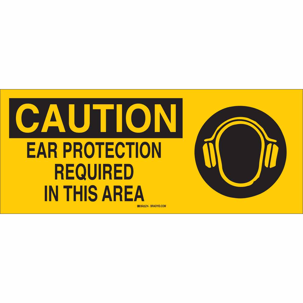 70303 B120,7X17,BLK/YEL,EAR PROTECTION REQUIRE