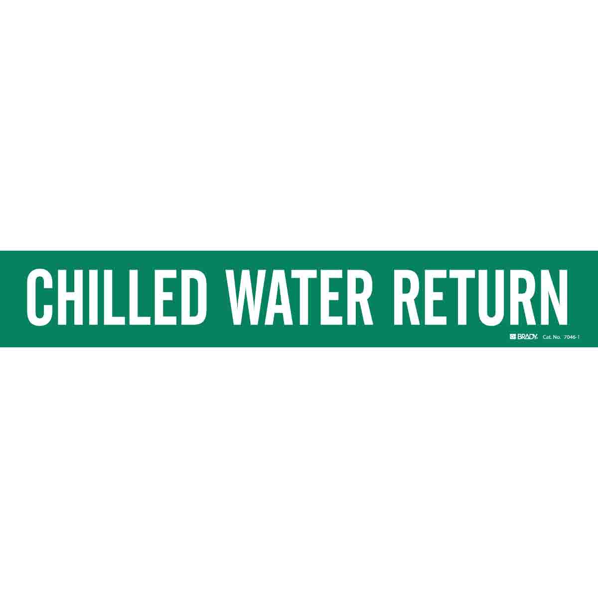 BRADY 7046-1 Pipe Marker,Chilled Water Return,Green