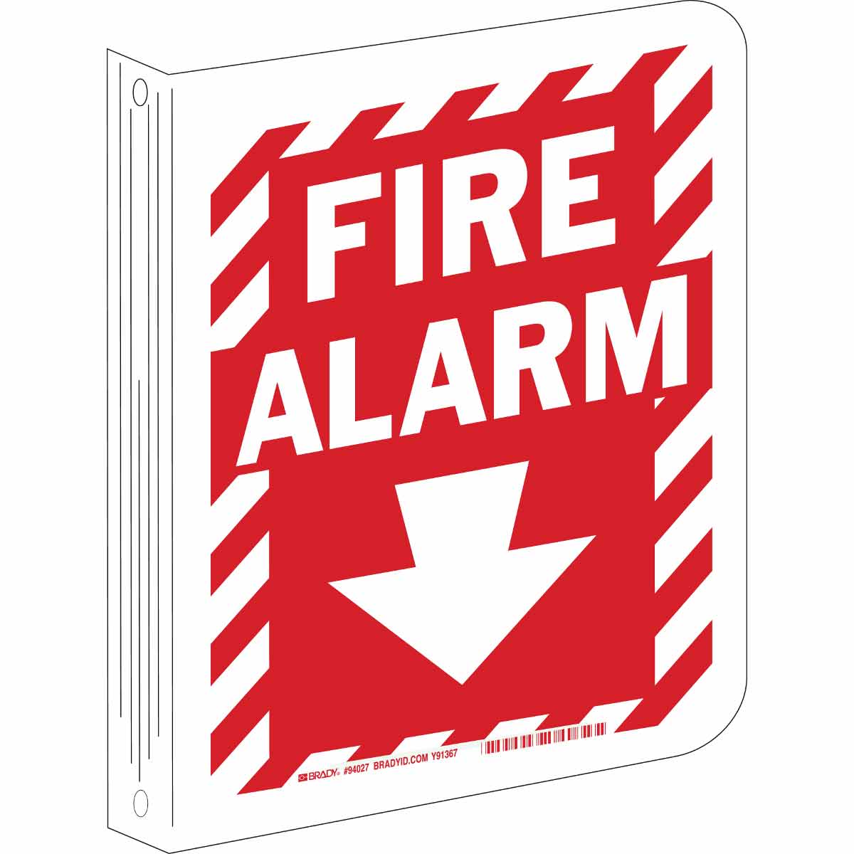 70997 B450, 12.5X9" HI VIS L-SIGN,FIRE ALARM