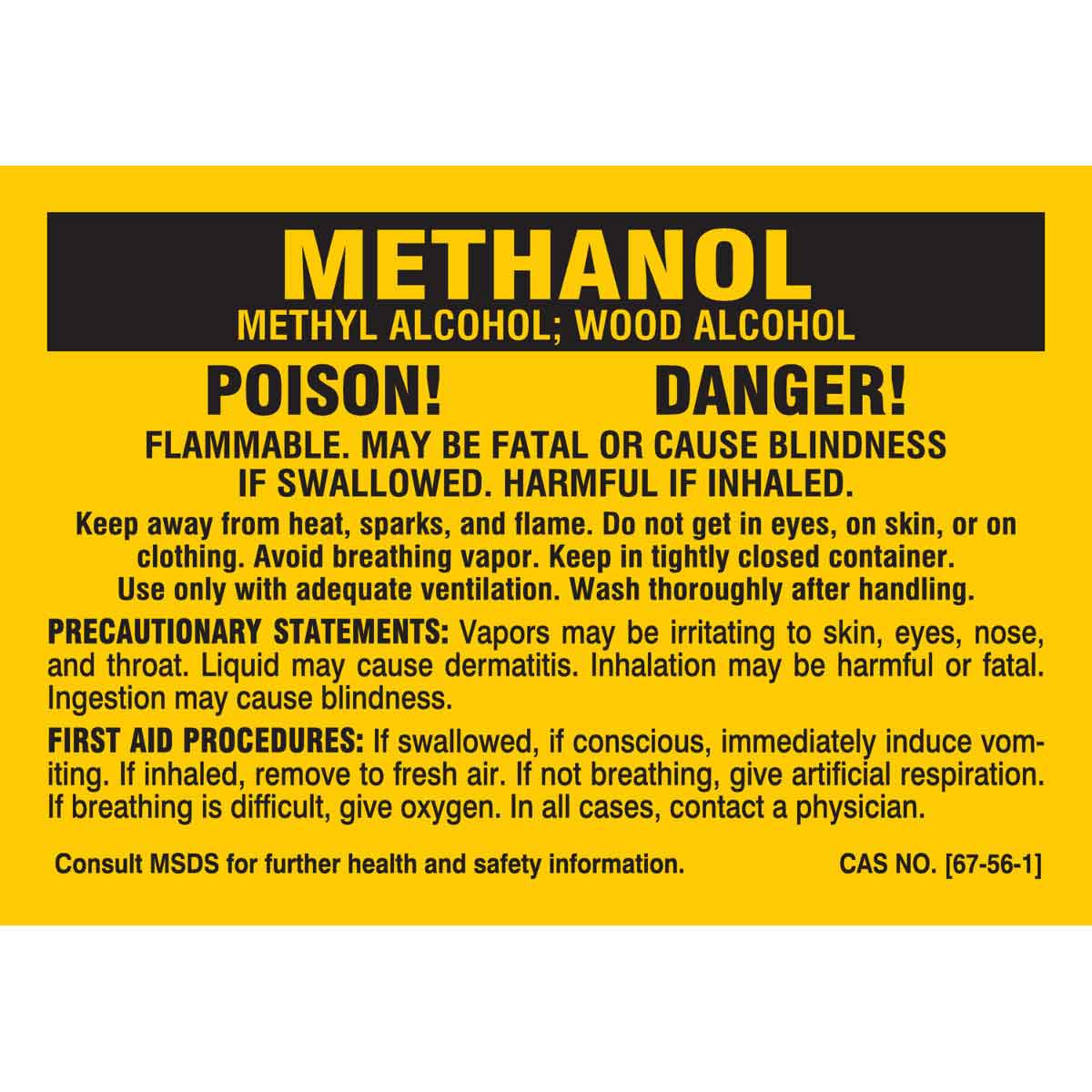 7282PLS B302 2X2.875 BLK/YEL 25/PK METHANOL