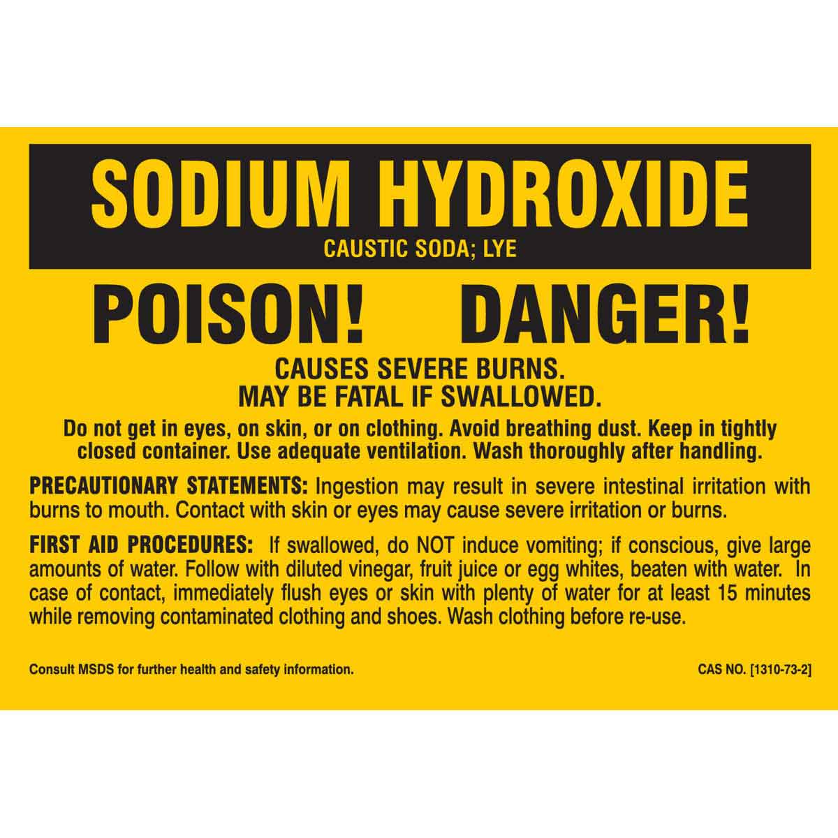Sodium Hydroxide Poison Danger Labels Brady Part 7309pls Brady Bradyid Com