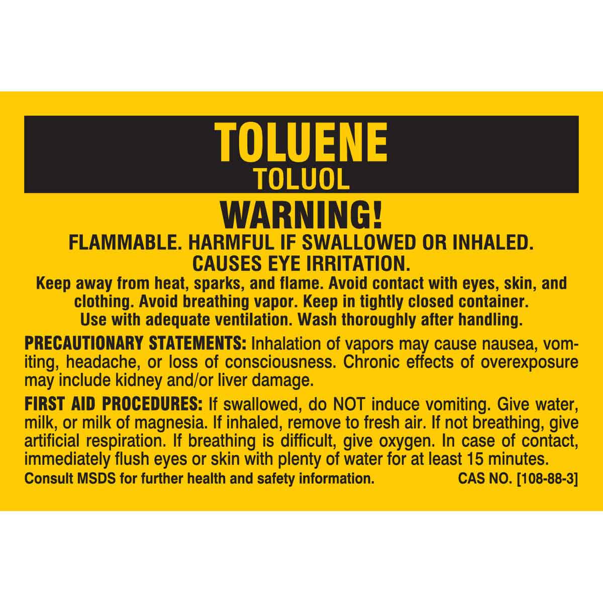 7318PLS B302 2X2.875 BLK/YEL 25/PK TOLUENE