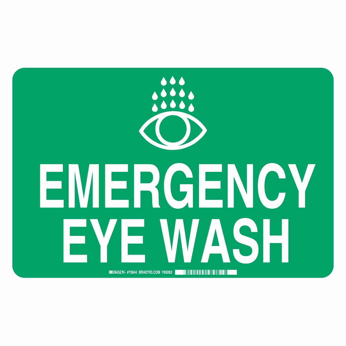 73644 B120,10X14,WHT/GRN,EMERGENCY EYE WASH