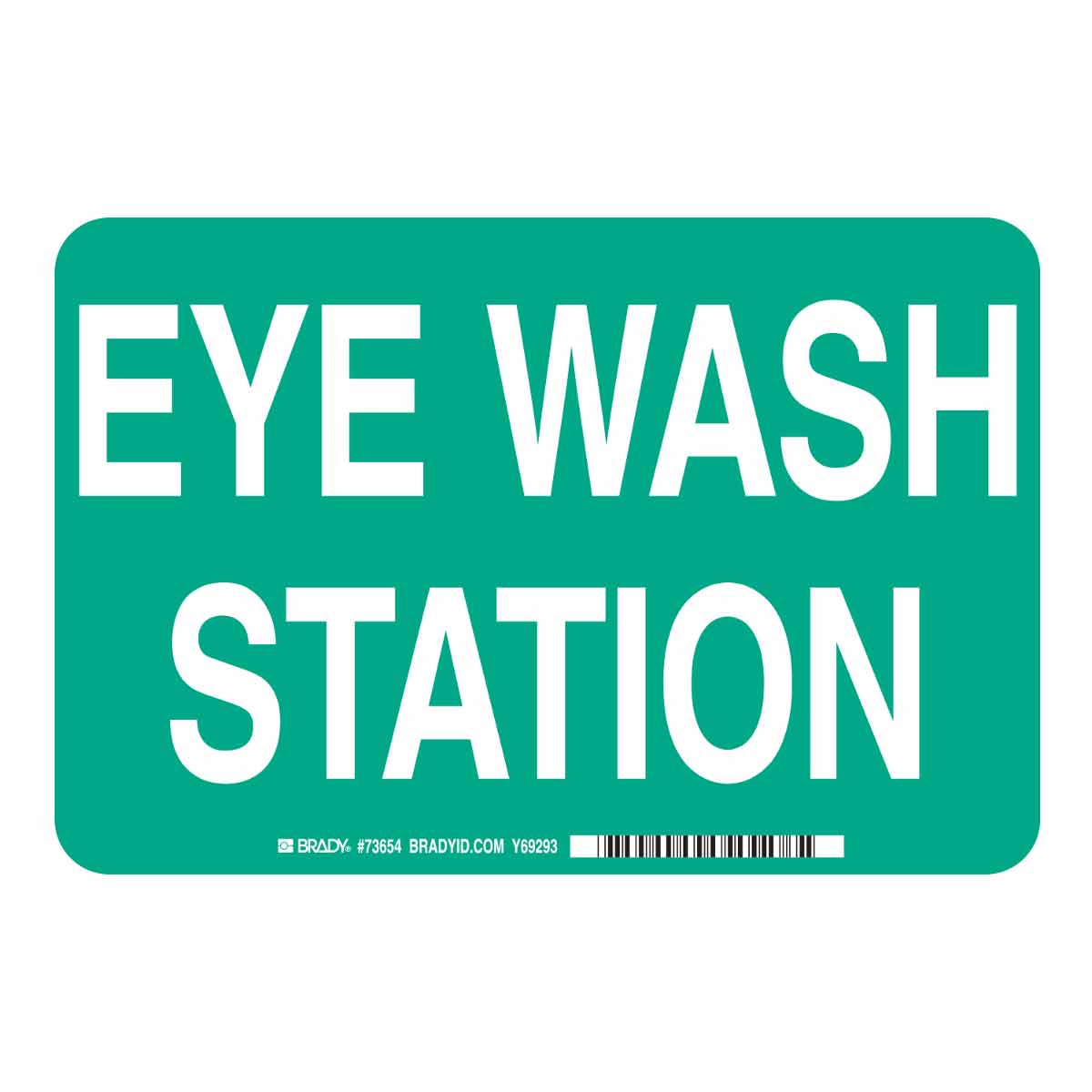 73654 B120,7X10,GRN/WHT,EYE WASH STATION