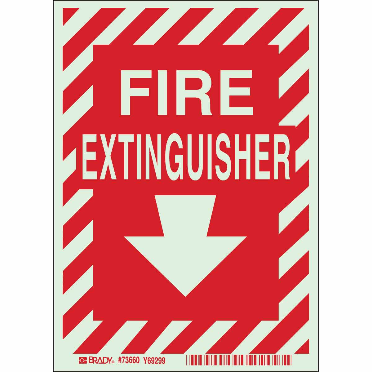 73660 B324 7X5 RED/GLOW(MCMASTER) FIRE EXTING