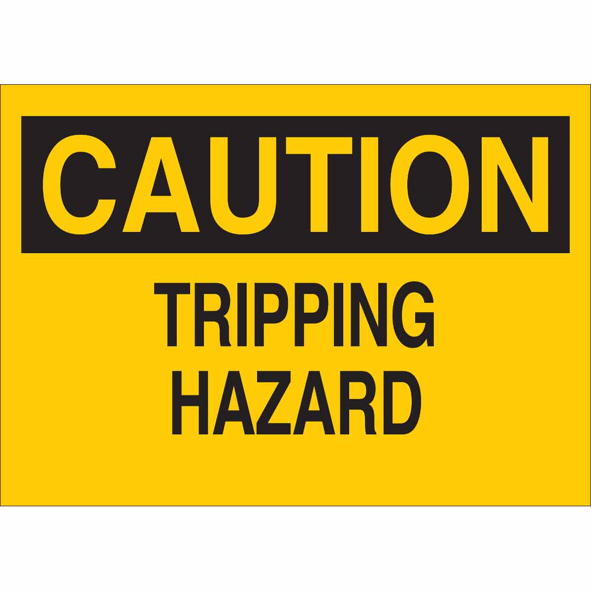 Horizontal Metal Sign Multiple Sizes Caution Tripping Hazard B Slip Trip Warning