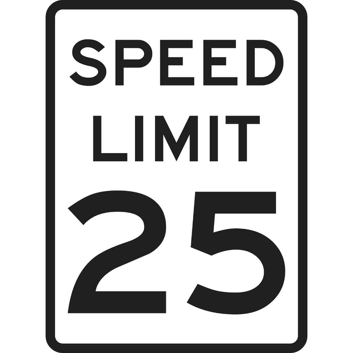94209 24X18 BLK/WHT TRAFFIC SPEED 25 HIP