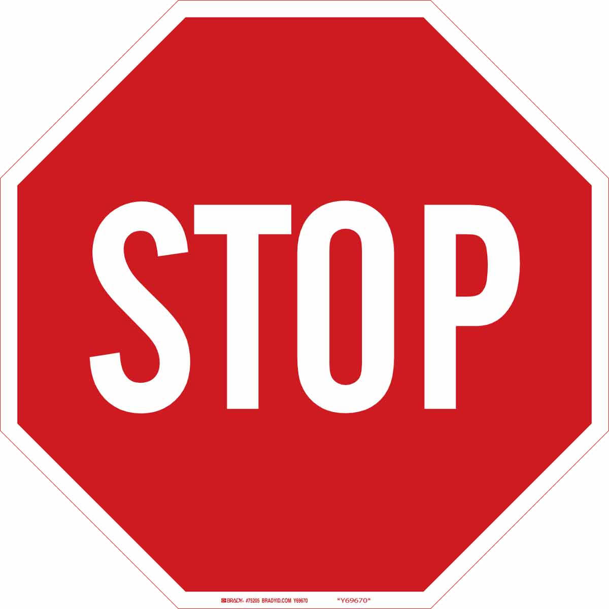 75207 B120 30X30 WHT/RED TRAFFIC STOP