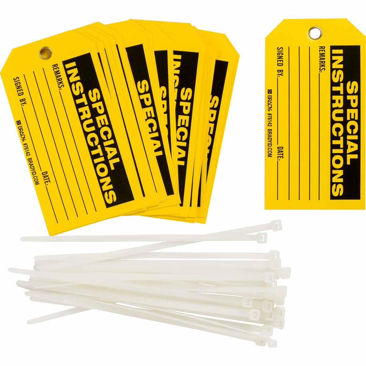 76142 TAG B851 3x5.75 BLK/YEL 1-SIDE 25/PK
